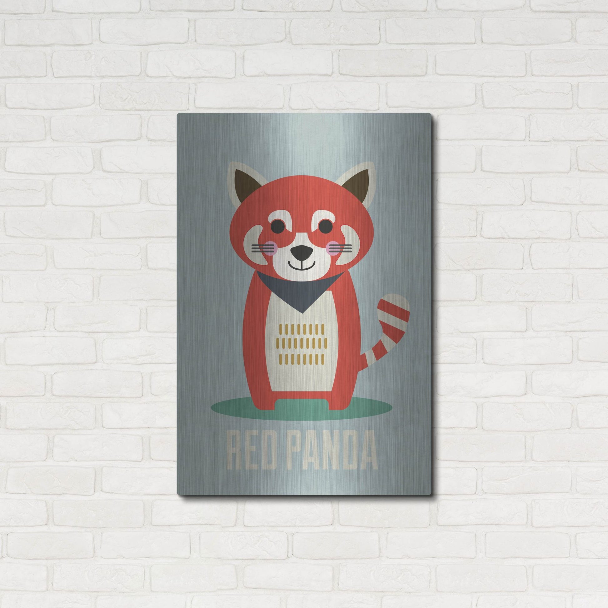 Luxe Metal Art 'Red Panda Kids Nursery' by Gary Williams, Metal Wall Art,24x36