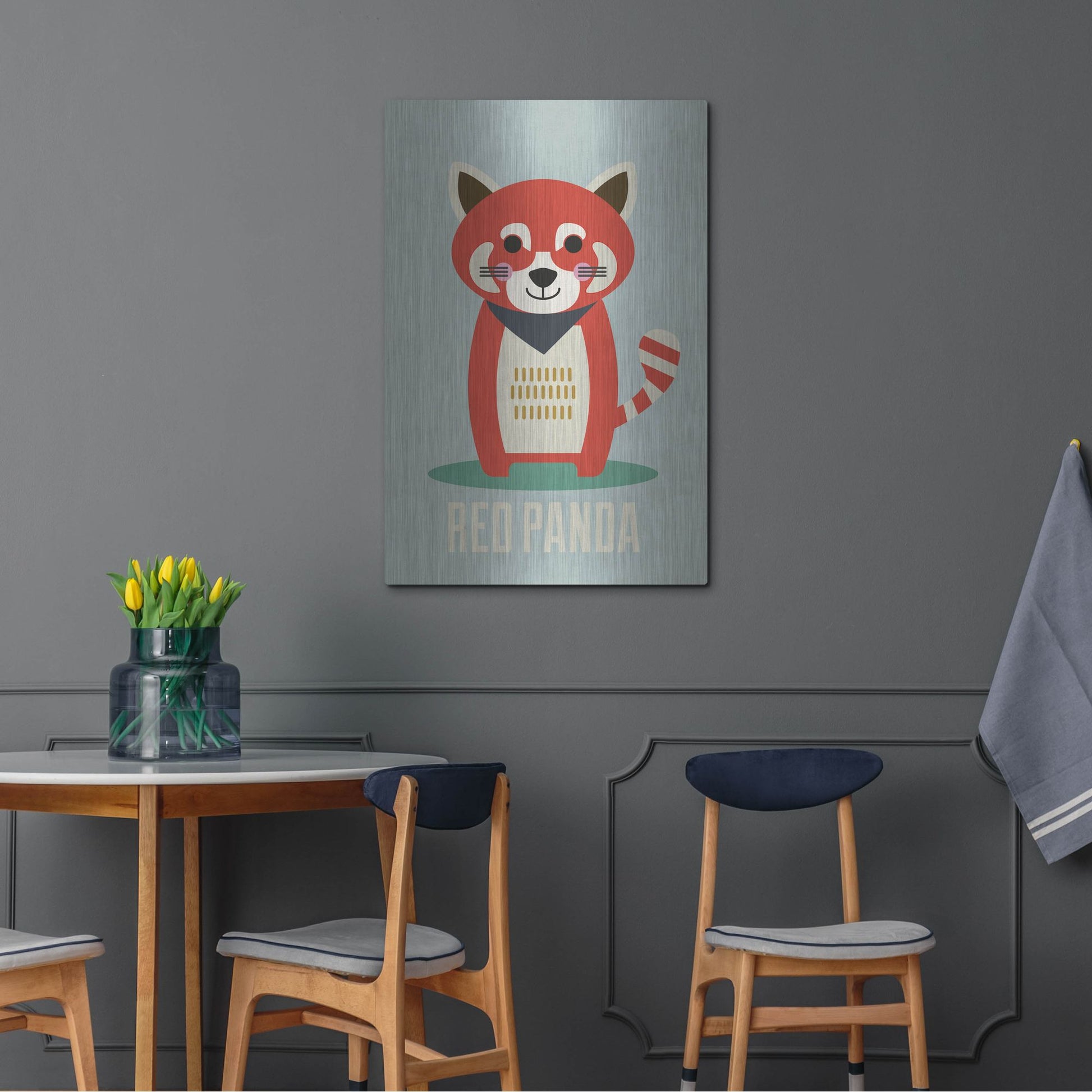 Luxe Metal Art 'Red Panda Kids Nursery' by Gary Williams, Metal Wall Art,24x36