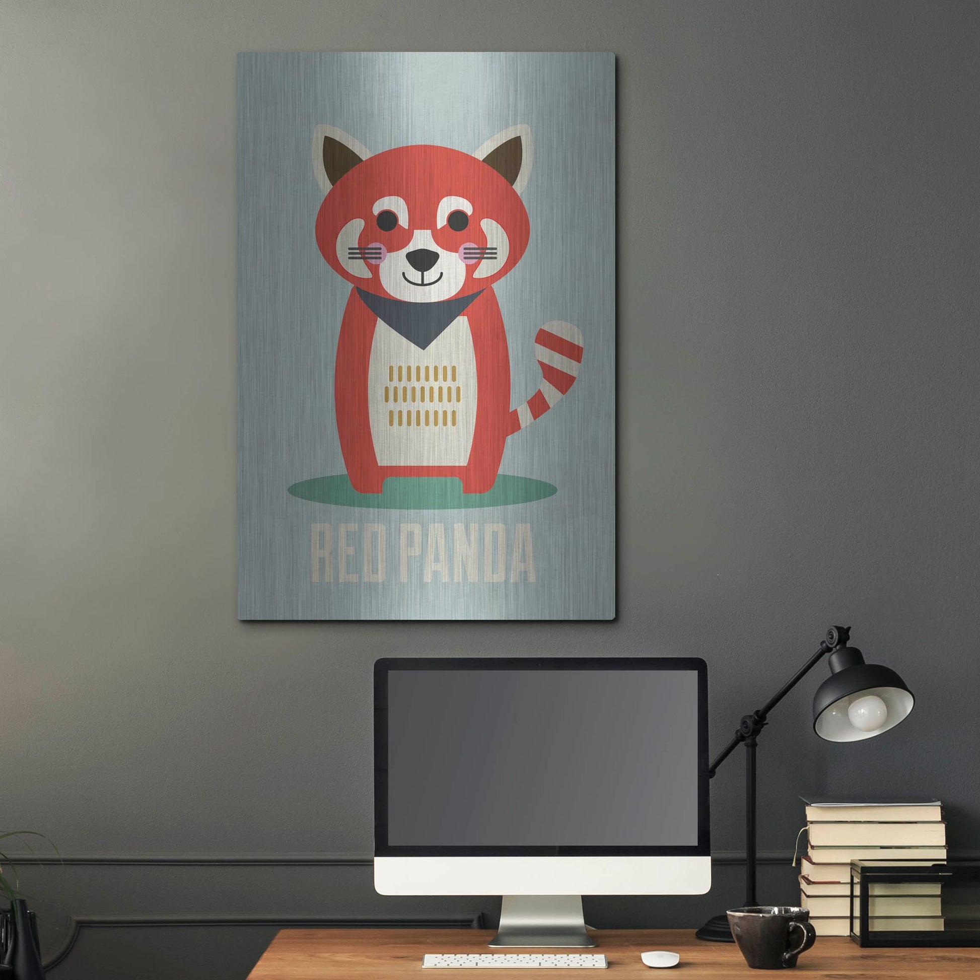 Luxe Metal Art 'Red Panda Kids Nursery' by Gary Williams, Metal Wall Art,24x36