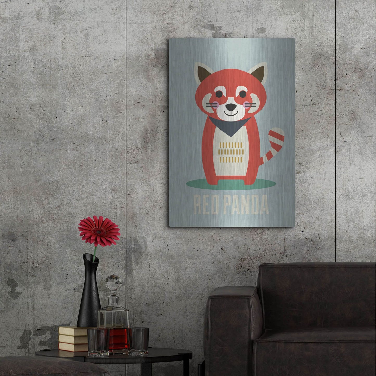 Luxe Metal Art 'Red Panda Kids Nursery' by Gary Williams, Metal Wall Art,24x36