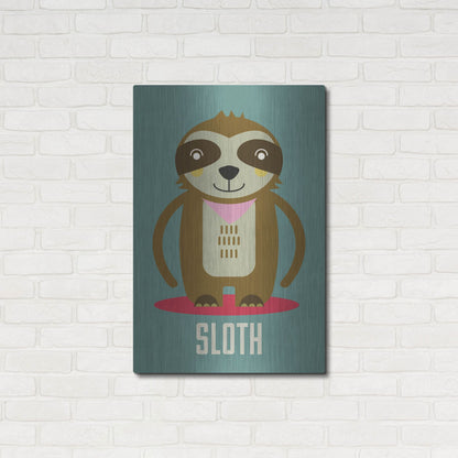 Luxe Metal Art 'Sloth Kids Nursery' by Gary Williams, Metal Wall Art,24x36