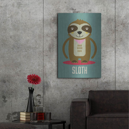 Luxe Metal Art 'Sloth Kids Nursery' by Gary Williams, Metal Wall Art,24x36