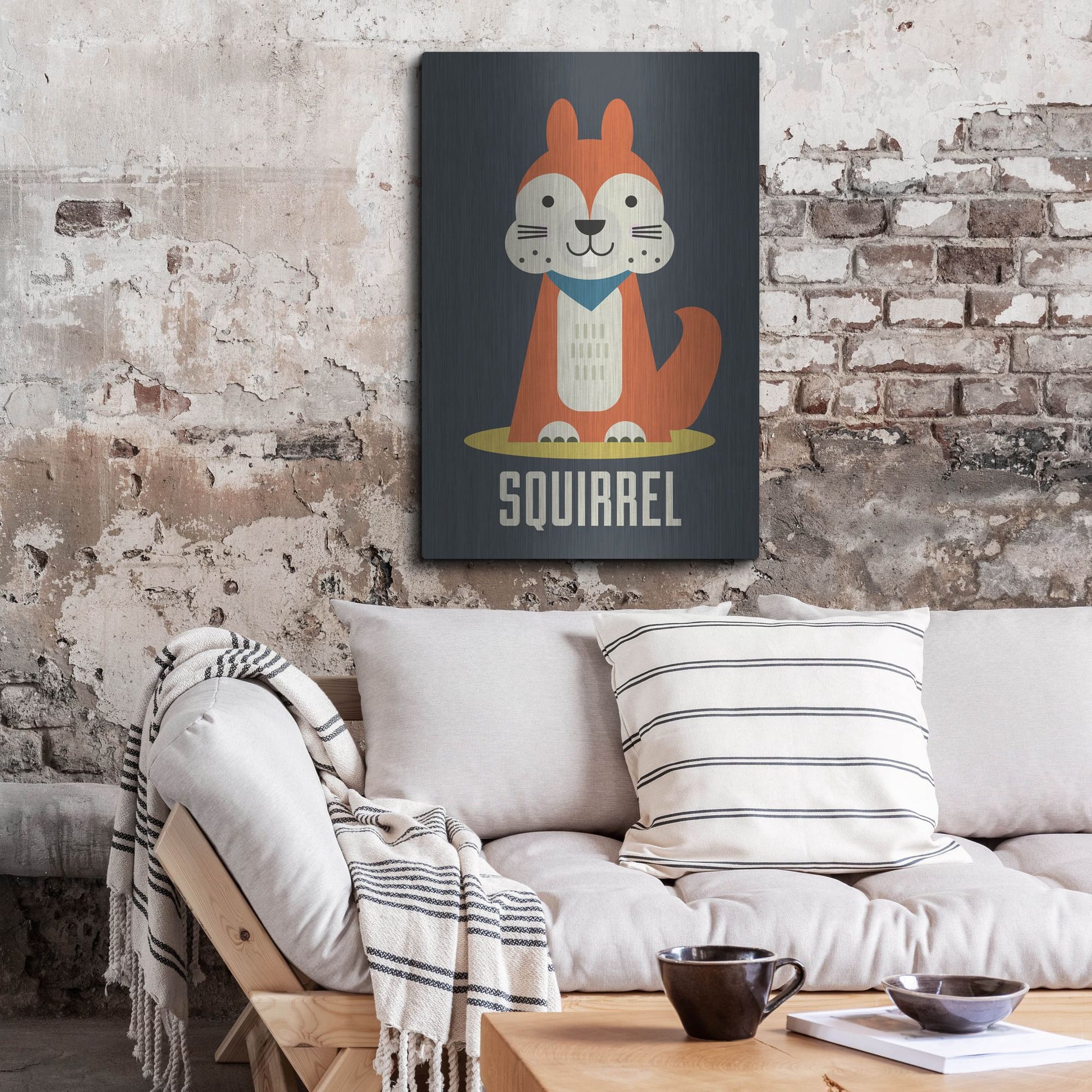 Luxe Metal Art 'Squirrel Kids Nursery' by Gary Williams, Metal Wall Art,24x36