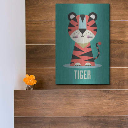 Luxe Metal Art 'Tiger Kids Nursery' by Gary Williams, Metal Wall Art,12x16