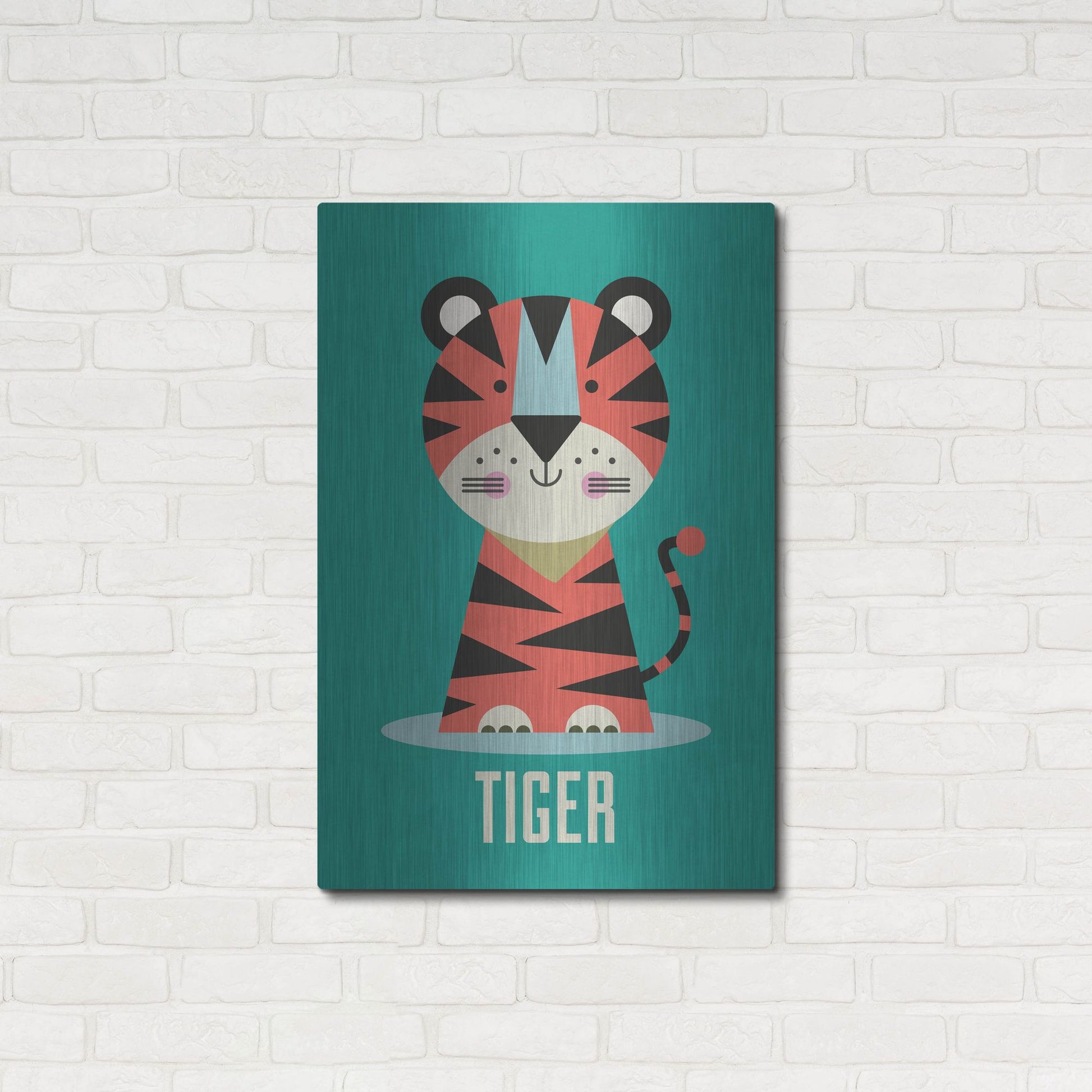 Luxe Metal Art 'Tiger Kids Nursery' by Gary Williams, Metal Wall Art,24x36