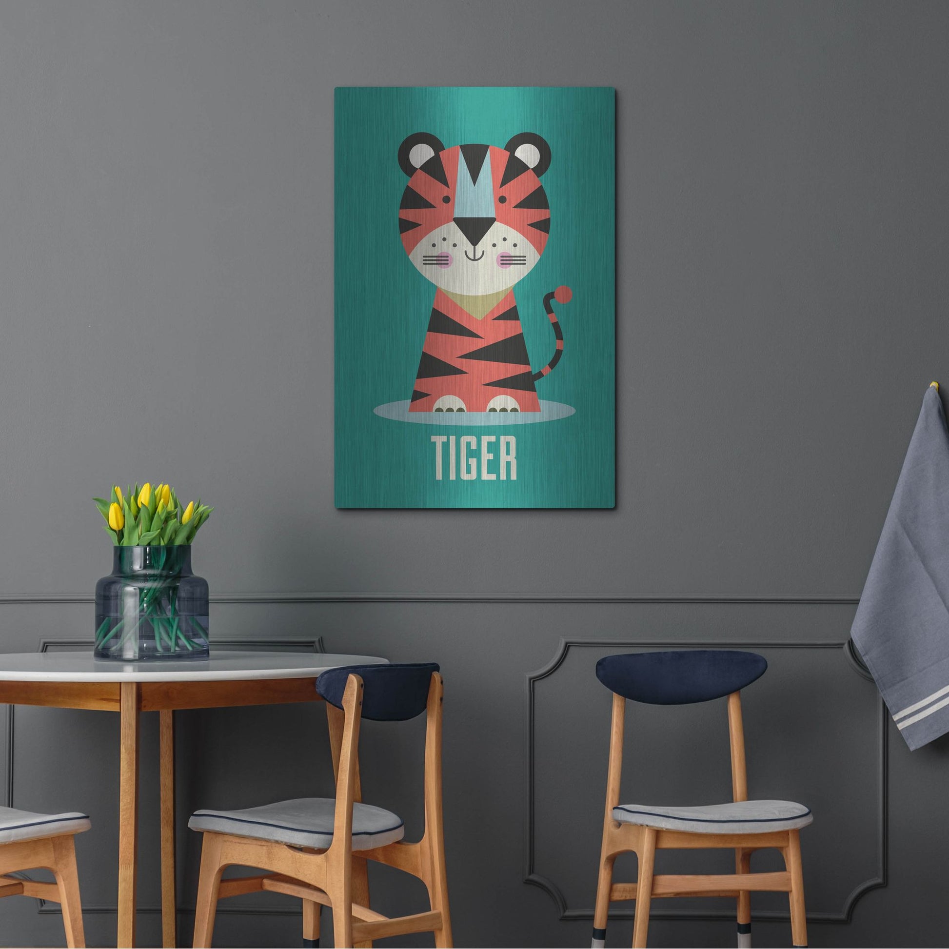 Luxe Metal Art 'Tiger Kids Nursery' by Gary Williams, Metal Wall Art,24x36