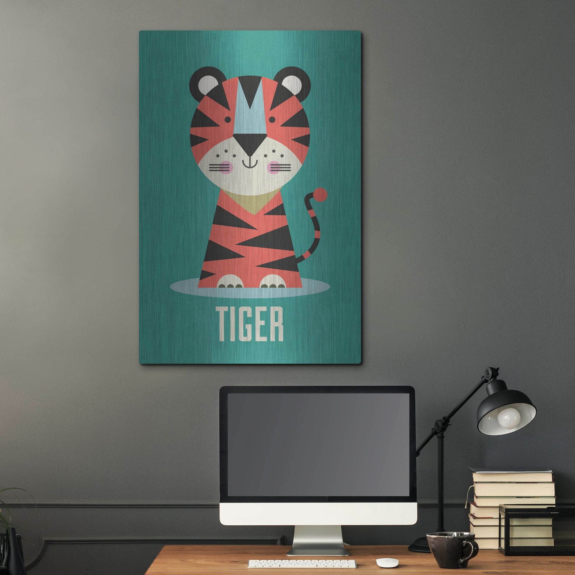 Luxe Metal Art 'Tiger Kids Nursery' by Gary Williams, Metal Wall Art,24x36