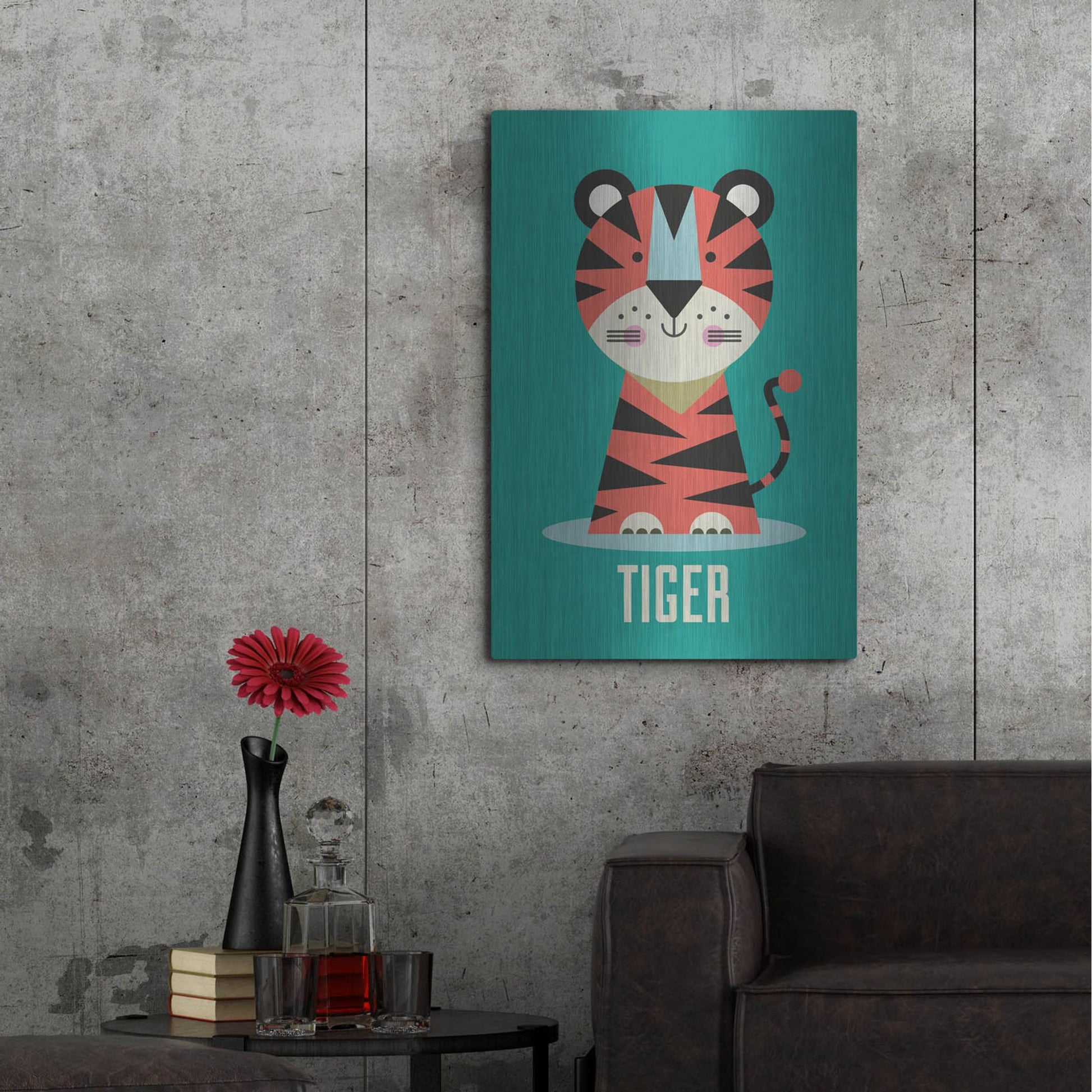 Luxe Metal Art 'Tiger Kids Nursery' by Gary Williams, Metal Wall Art,24x36