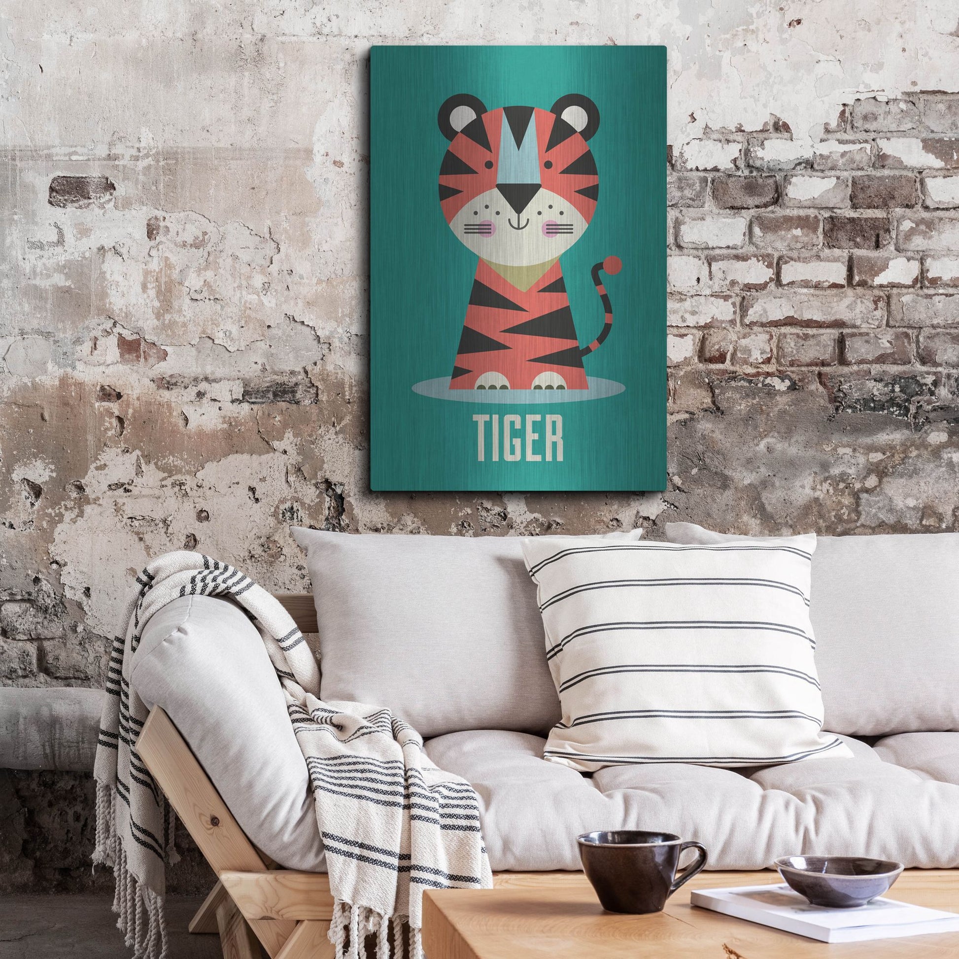 Luxe Metal Art 'Tiger Kids Nursery' by Gary Williams, Metal Wall Art,24x36