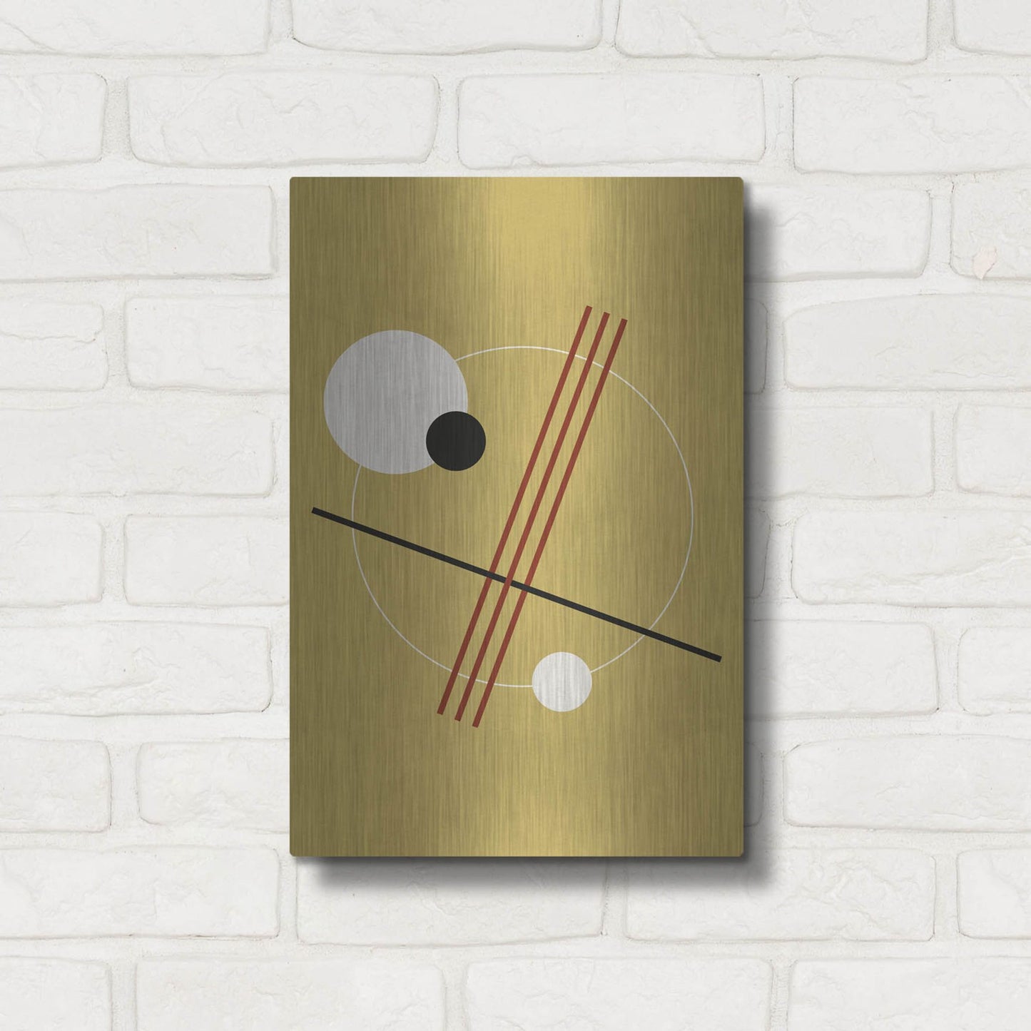 Luxe Metal Art 'Suprematist Abstract Geometric 3' by Gary Williams, Metal Wall Art,12x16