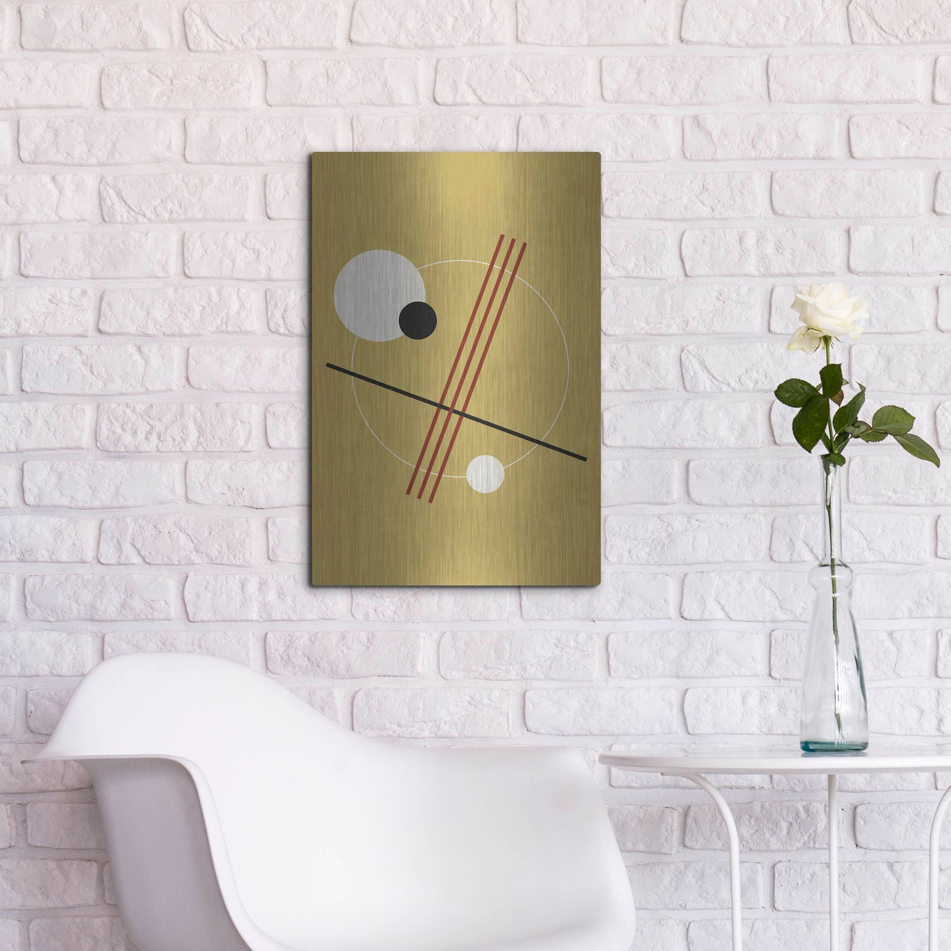 Luxe Metal Art 'Suprematist Abstract Geometric 3' by Gary Williams, Metal Wall Art,16x24