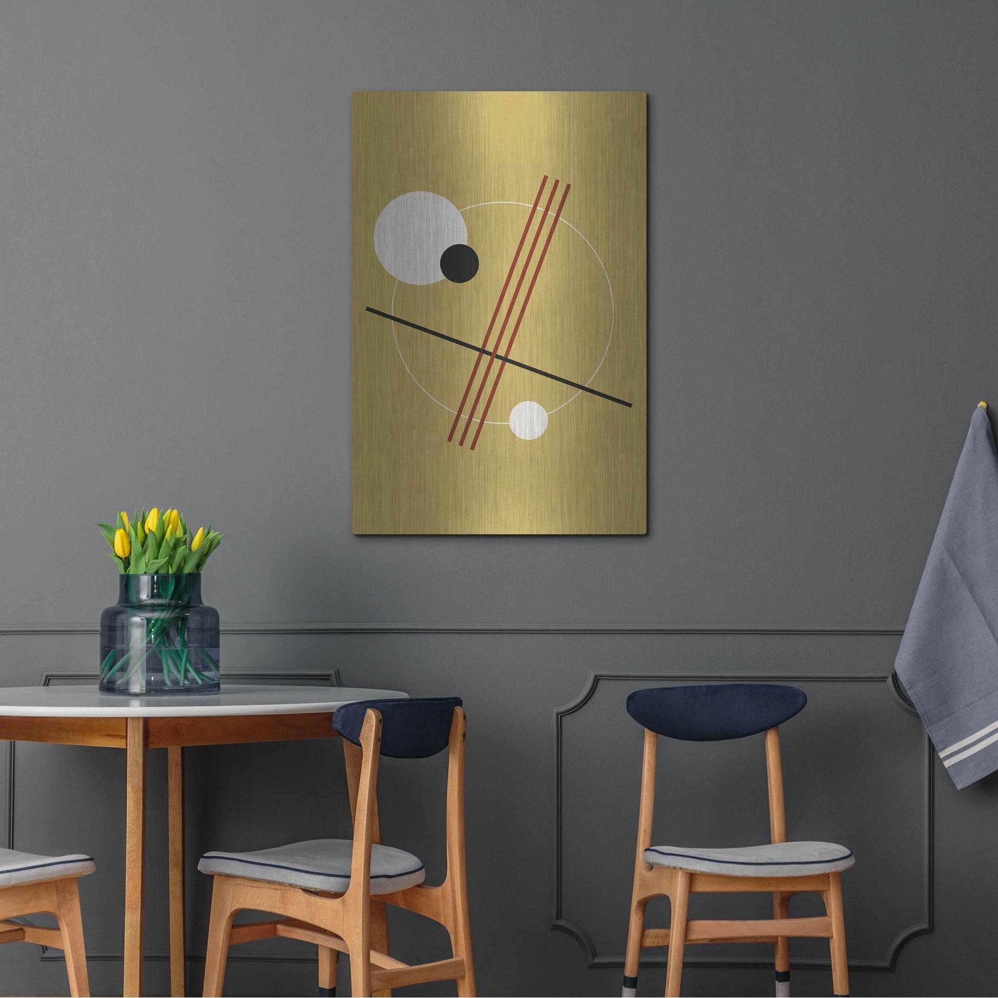 Luxe Metal Art 'Suprematist Abstract Geometric 3' by Gary Williams, Metal Wall Art,24x36