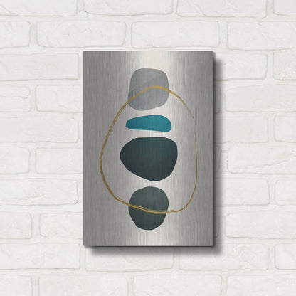 Luxe Metal Art 'Scandi Pebbles 11' by Gary Williams, Metal Wall Art,12x16