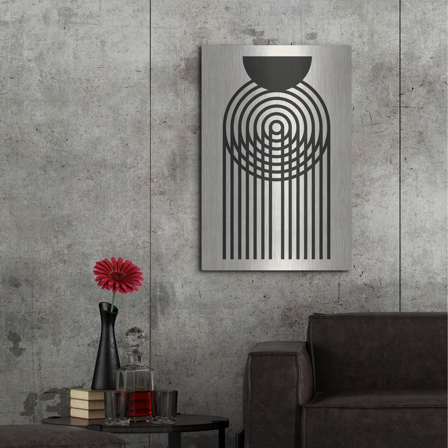 Luxe Metal Art 'Geometric Minimalist 2' by Gary Williams, Metal Wall Art,24x36