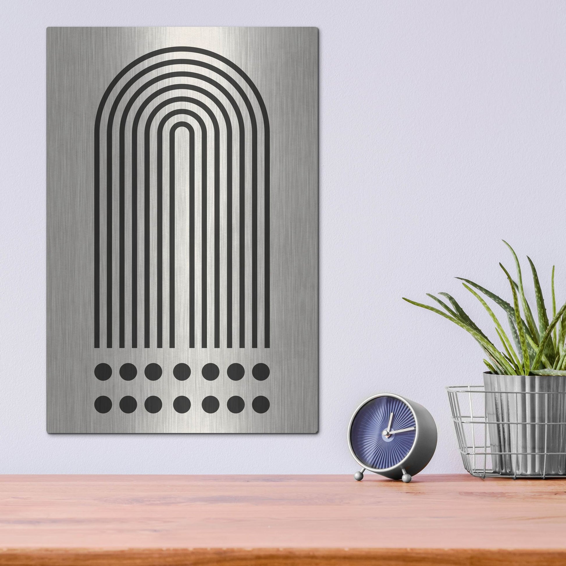 Luxe Metal Art 'Geometric Minimalist 3' by Gary Williams, Metal Wall Art,12x16