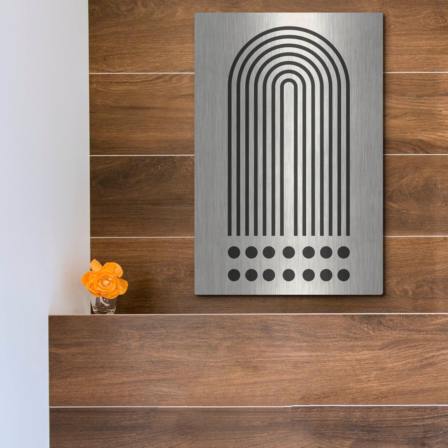 Luxe Metal Art 'Geometric Minimalist 3' by Gary Williams, Metal Wall Art,12x16