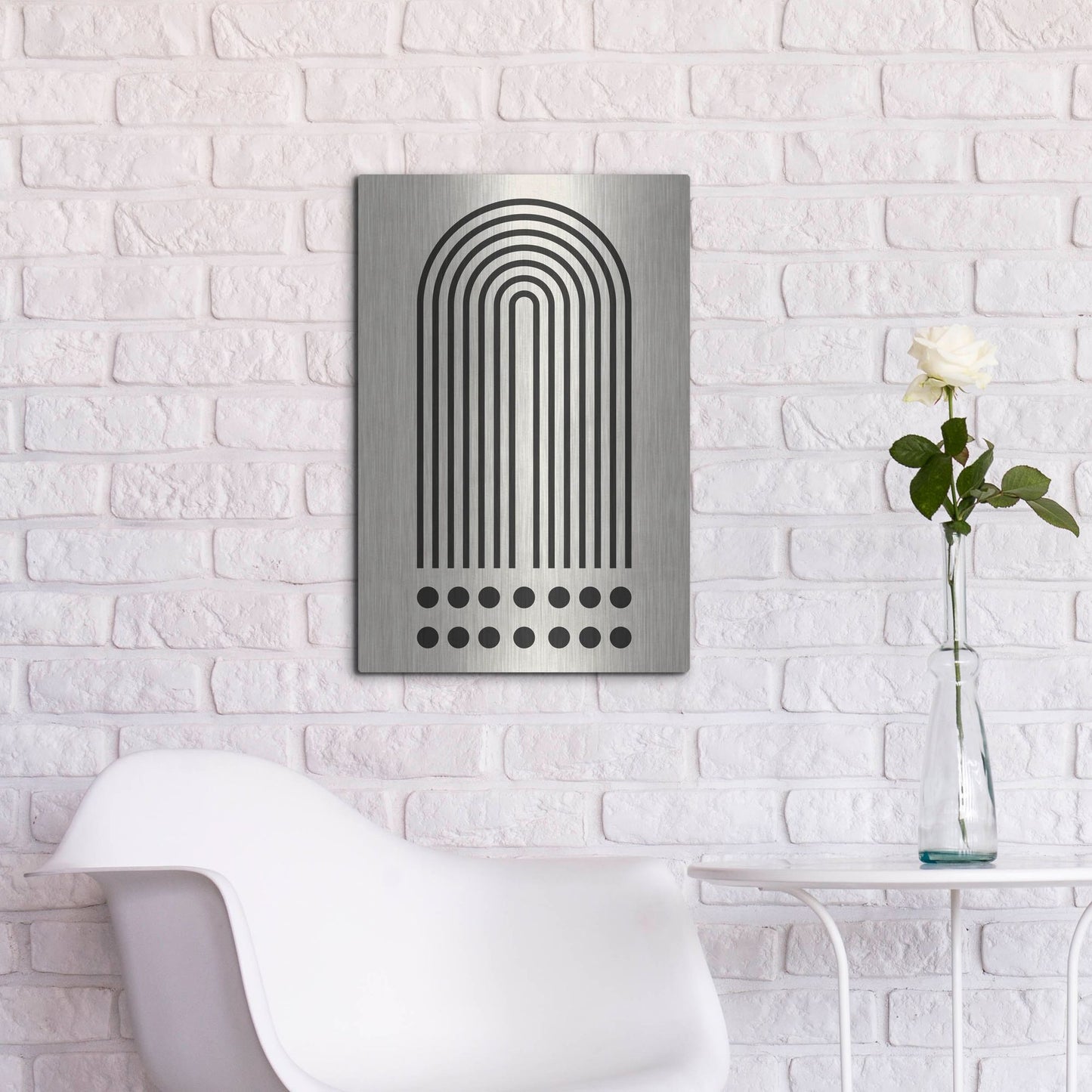 Luxe Metal Art 'Geometric Minimalist 3' by Gary Williams, Metal Wall Art,16x24