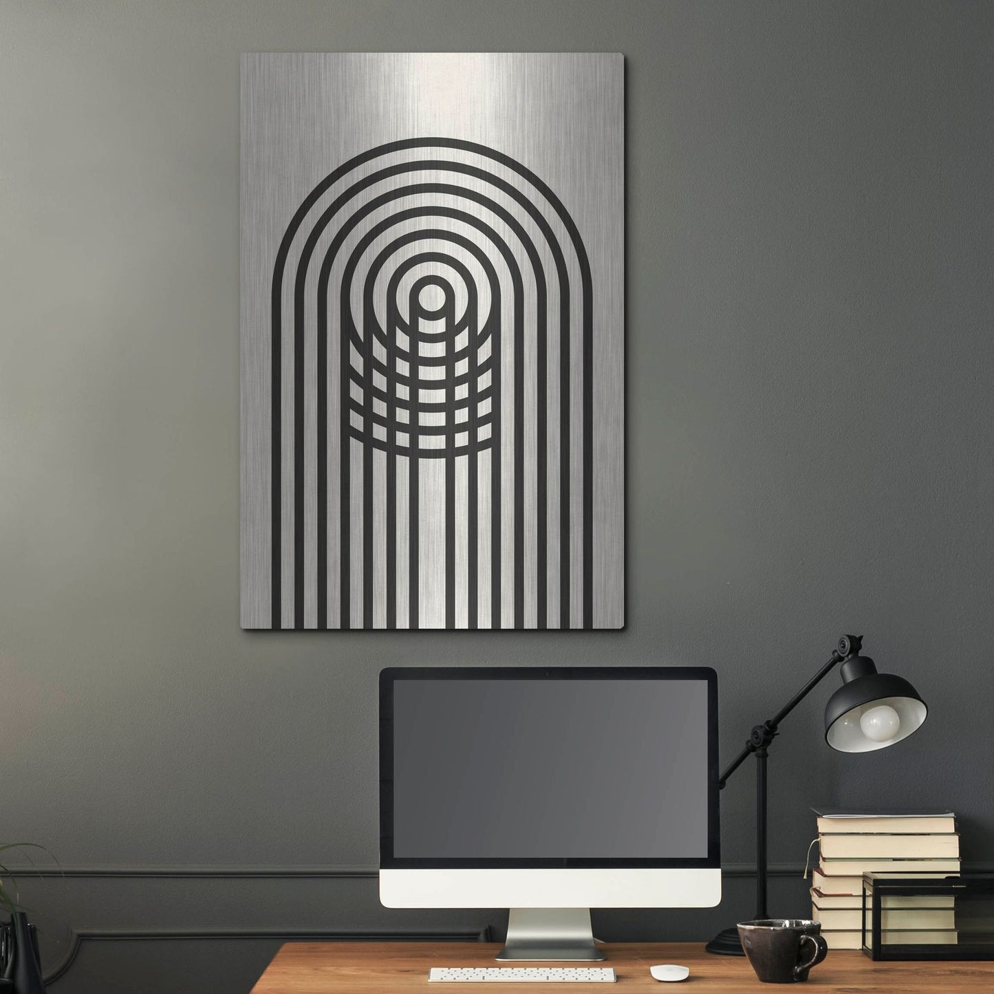 Luxe Metal Art 'Geometric Minimalist 4' by Gary Williams, Metal Wall Art,24x36