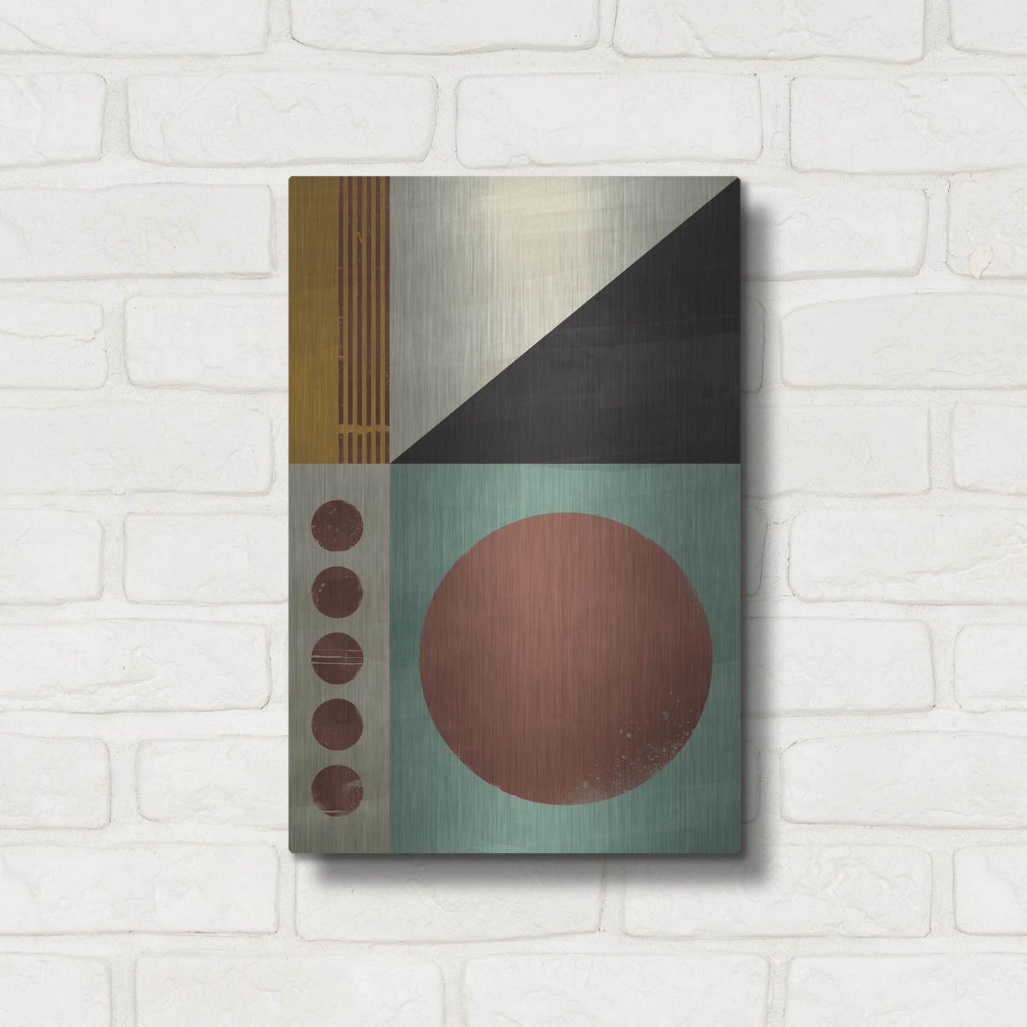 Luxe Metal Art 'Abstract Geometric' by Gary Williams, Metal Wall Art,12x16