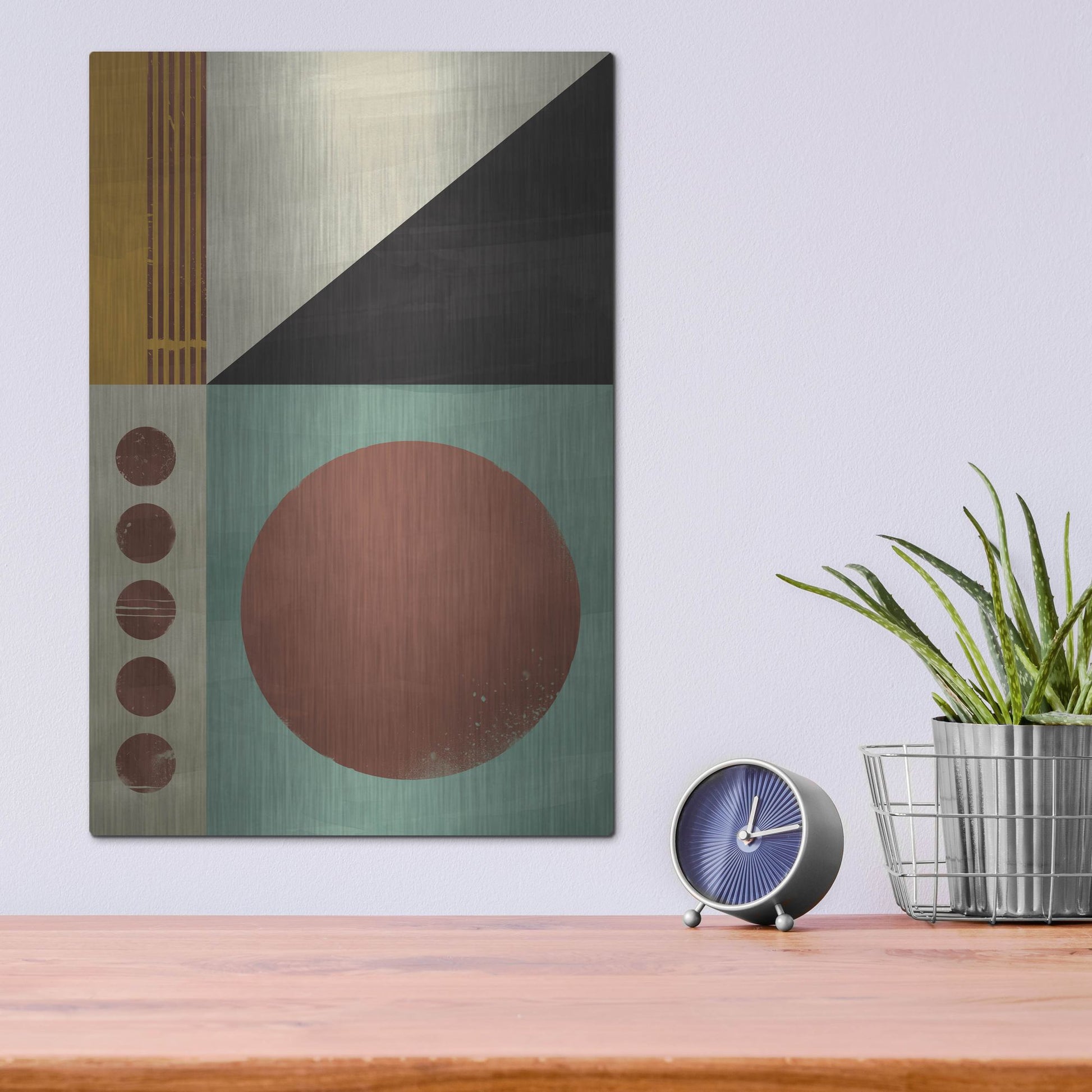 Luxe Metal Art 'Abstract Geometric' by Gary Williams, Metal Wall Art,12x16