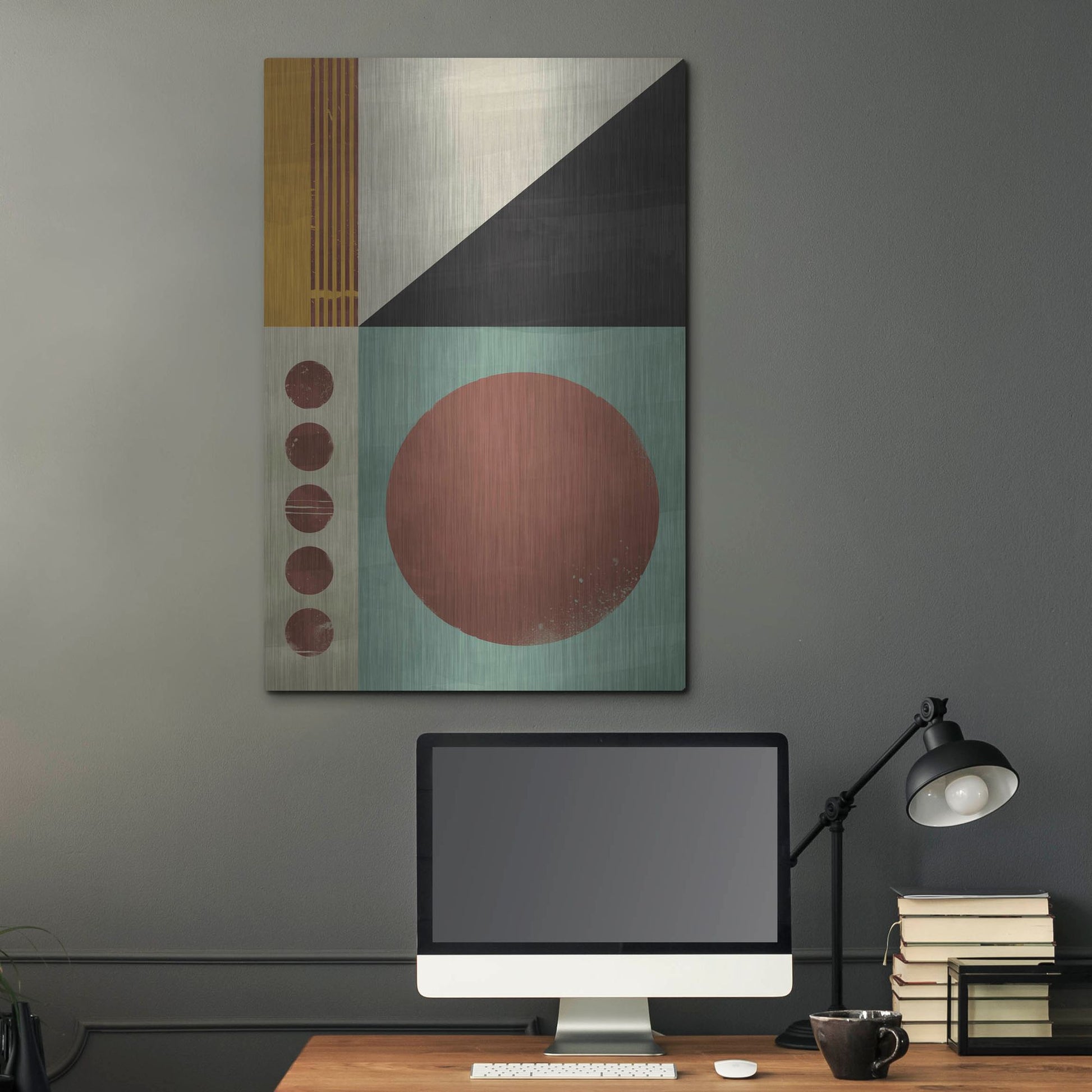 Luxe Metal Art 'Abstract Geometric' by Gary Williams, Metal Wall Art,24x36