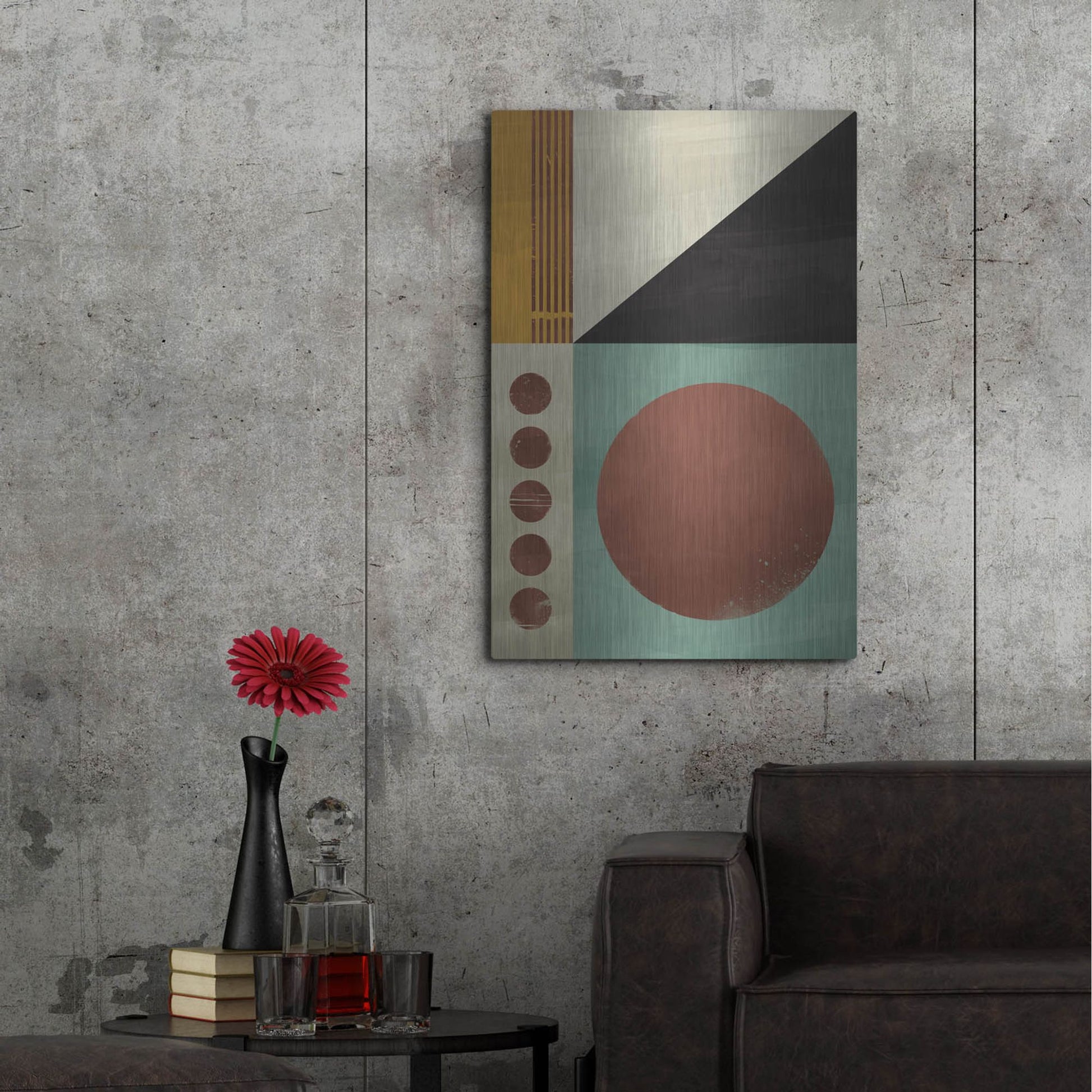 Luxe Metal Art 'Abstract Geometric' by Gary Williams, Metal Wall Art,24x36