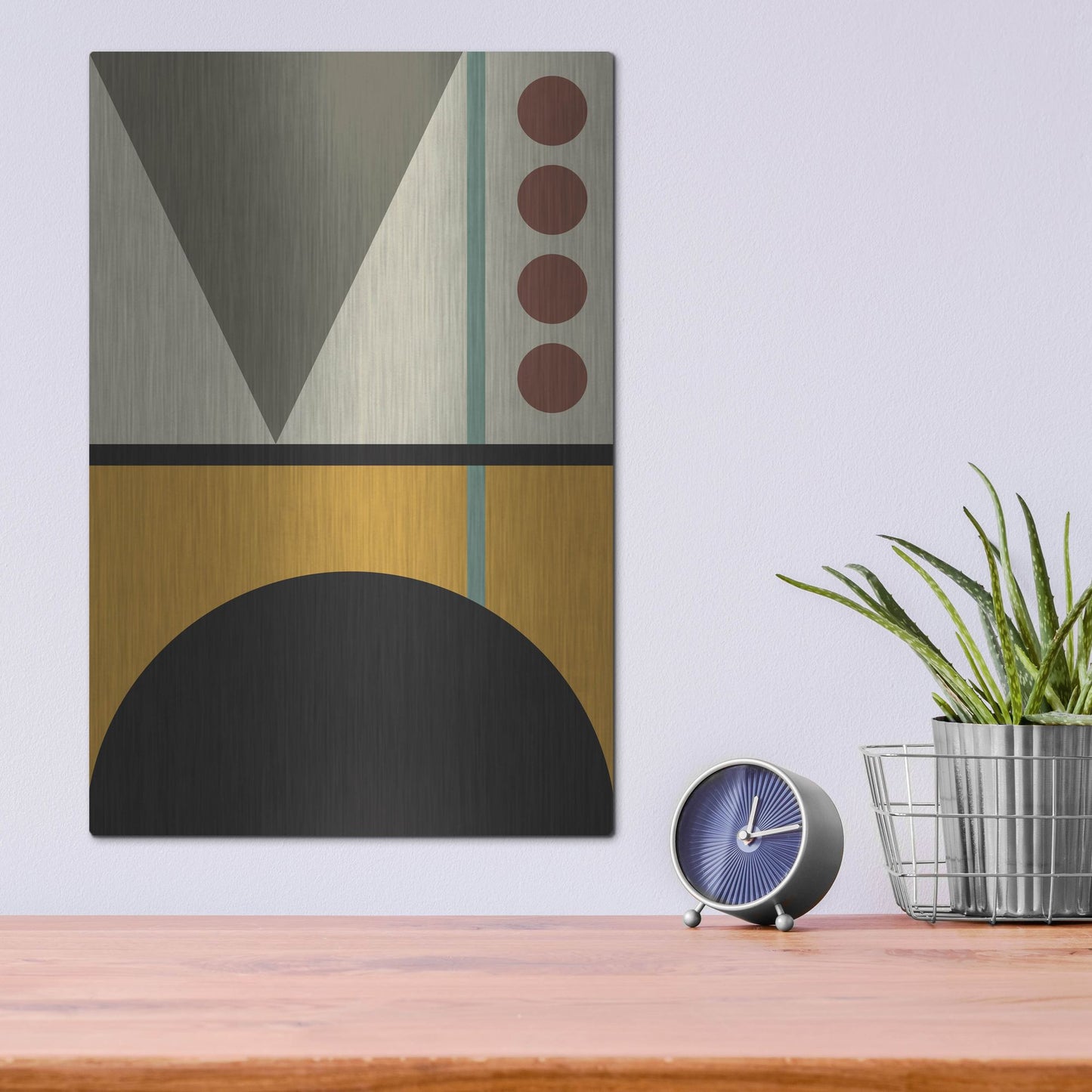 Luxe Metal Art 'Abstract Geometric 2' by Gary Williams, Metal Wall Art,12x16