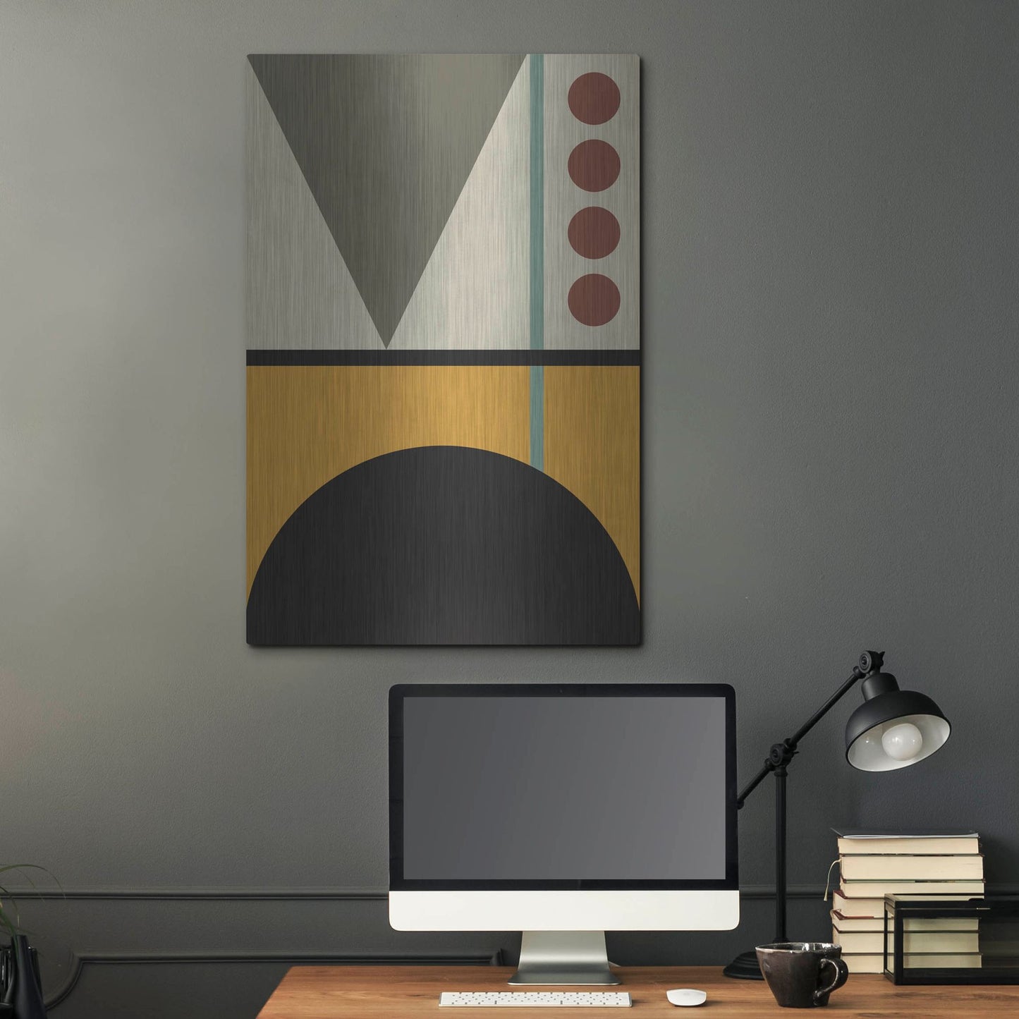 Luxe Metal Art 'Abstract Geometric 2' by Gary Williams, Metal Wall Art,24x36