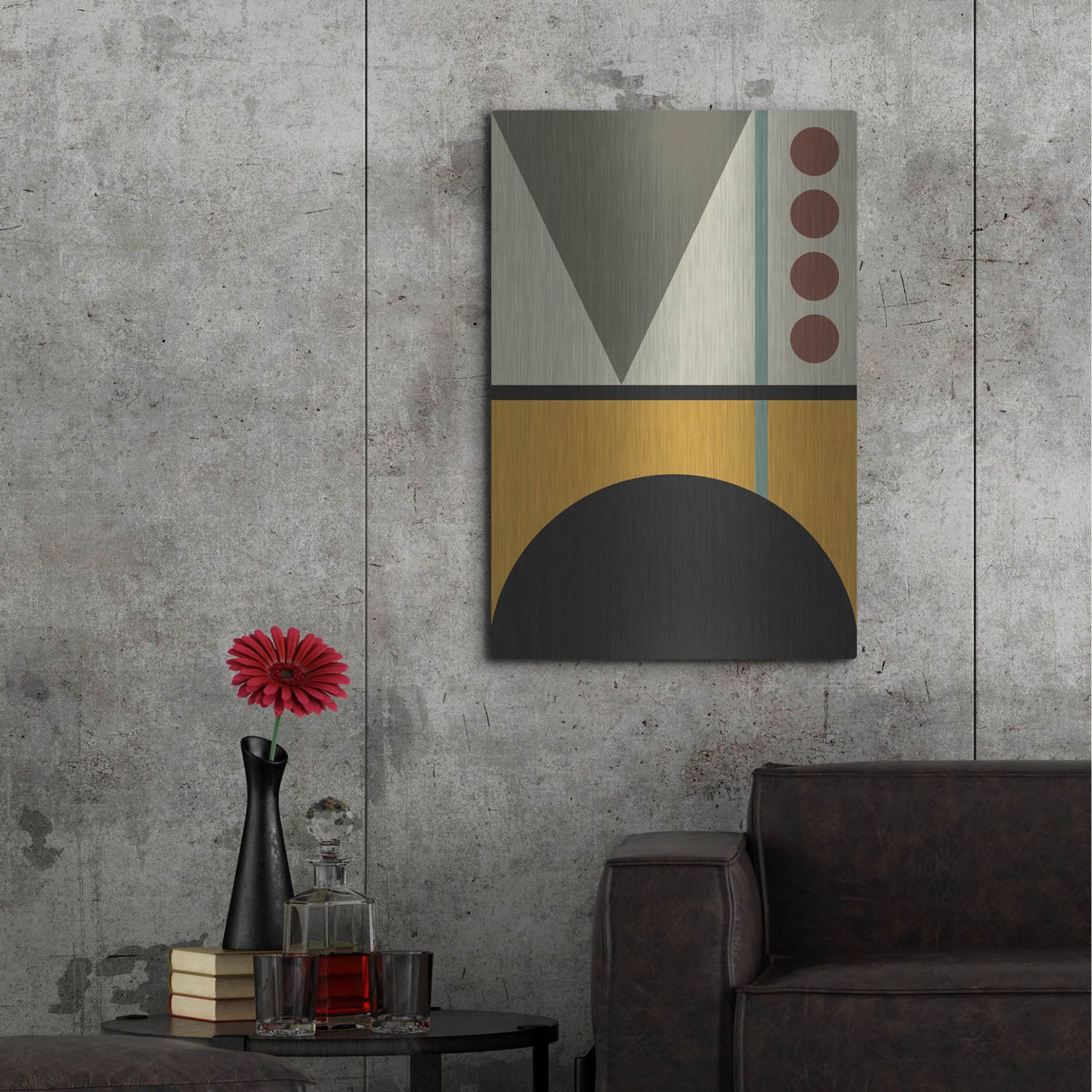 Luxe Metal Art 'Abstract Geometric 2' by Gary Williams, Metal Wall Art,24x36