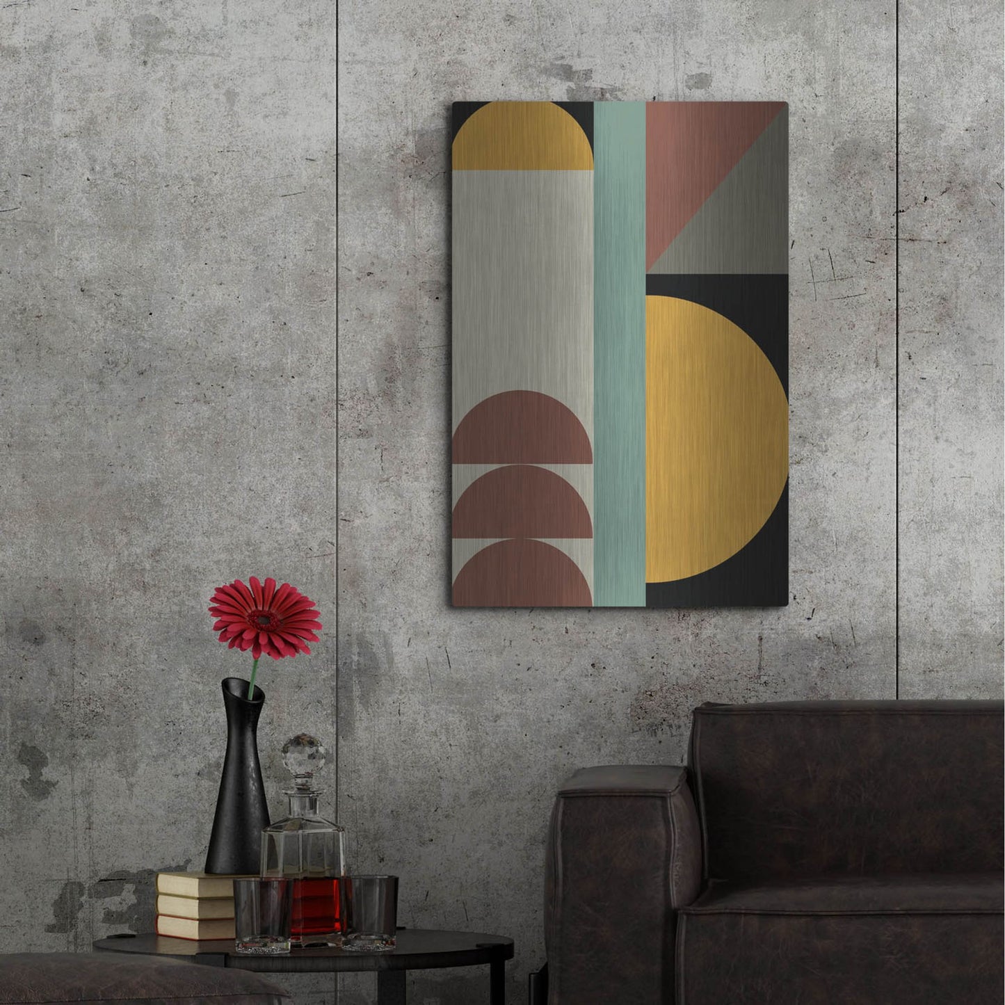 Luxe Metal Art 'Abstract Geometric 3' by Gary Williams, Metal Wall Art,24x36