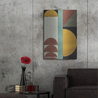 Luxe Metal Art 'Abstract Geometric 4' by Gary Williams, Metal Wall Art,24x36