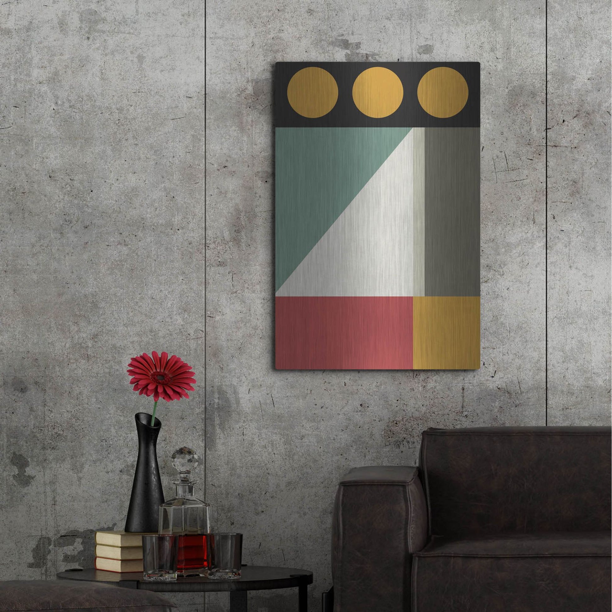 Luxe Metal Art 'Abstract Geometric 5' by Gary Williams, Metal Wall Art,24x36