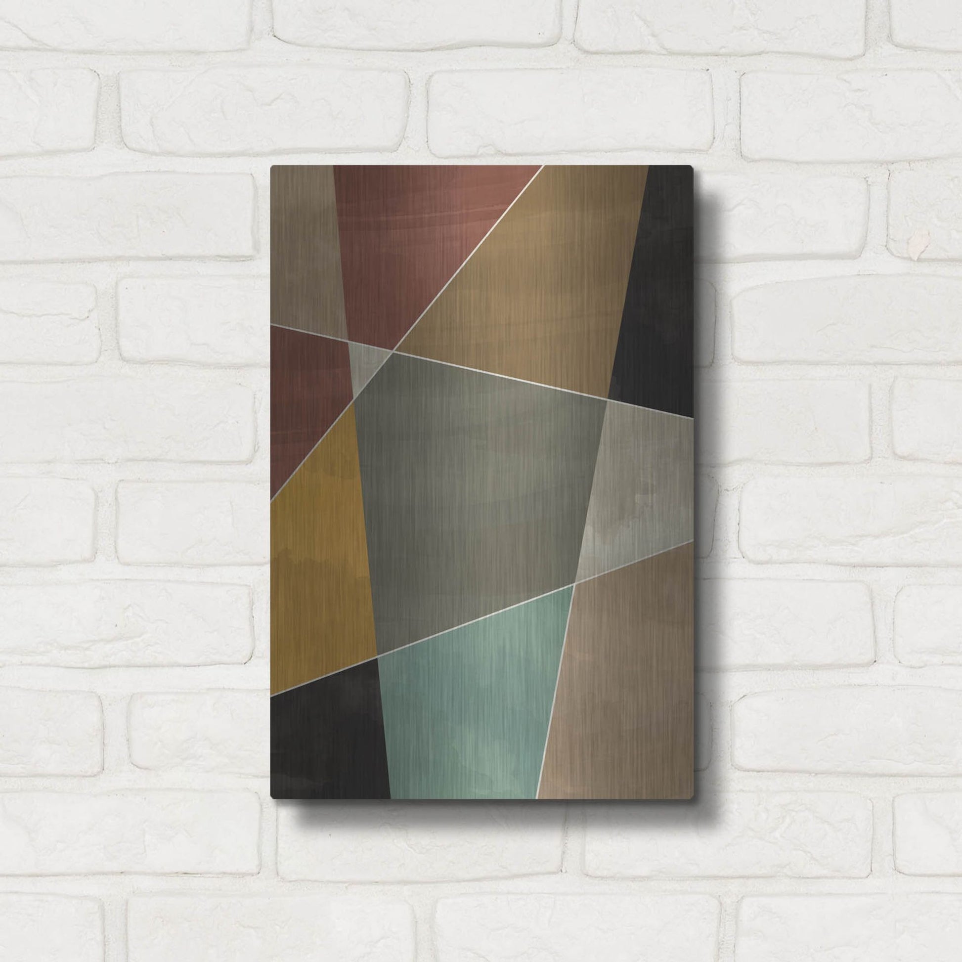 Luxe Metal Art 'Abstract Geometric 7' by Gary Williams, Metal Wall Art,12x16