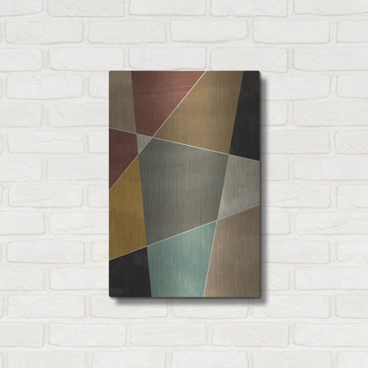 Luxe Metal Art 'Abstract Geometric 7' by Gary Williams, Metal Wall Art,16x24