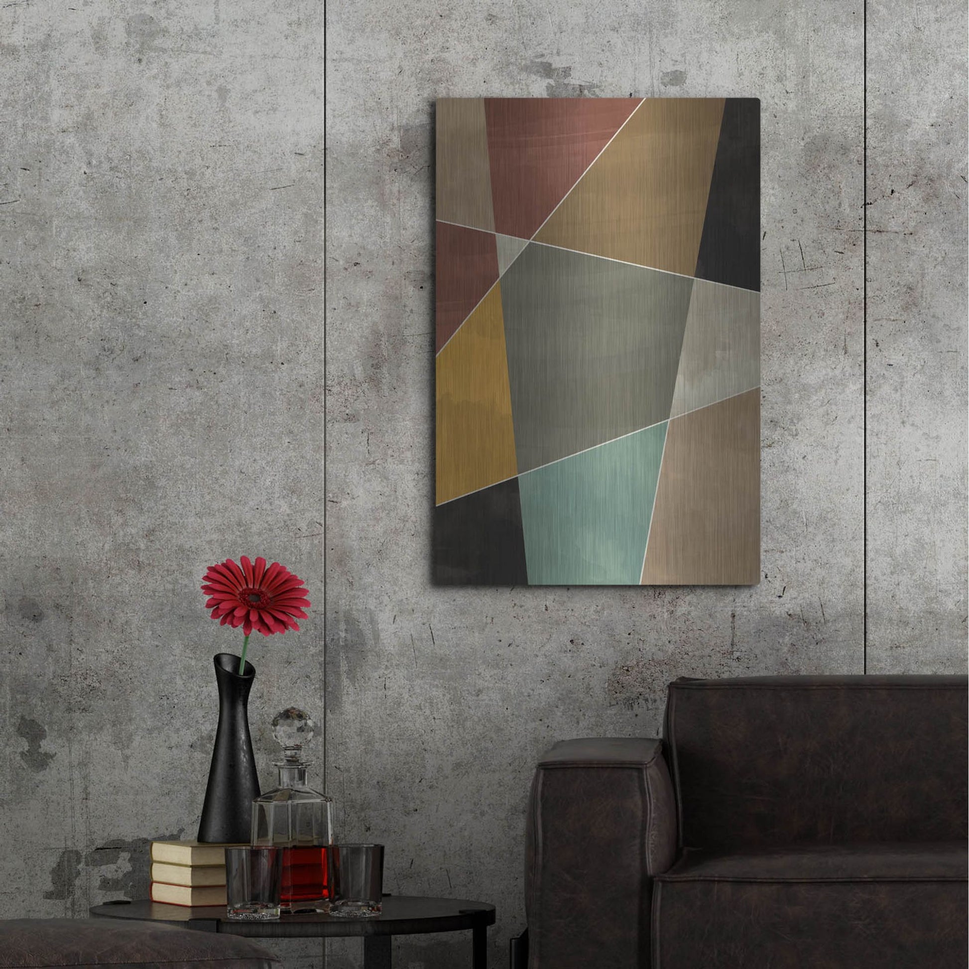 Luxe Metal Art 'Abstract Geometric 7' by Gary Williams, Metal Wall Art,24x36