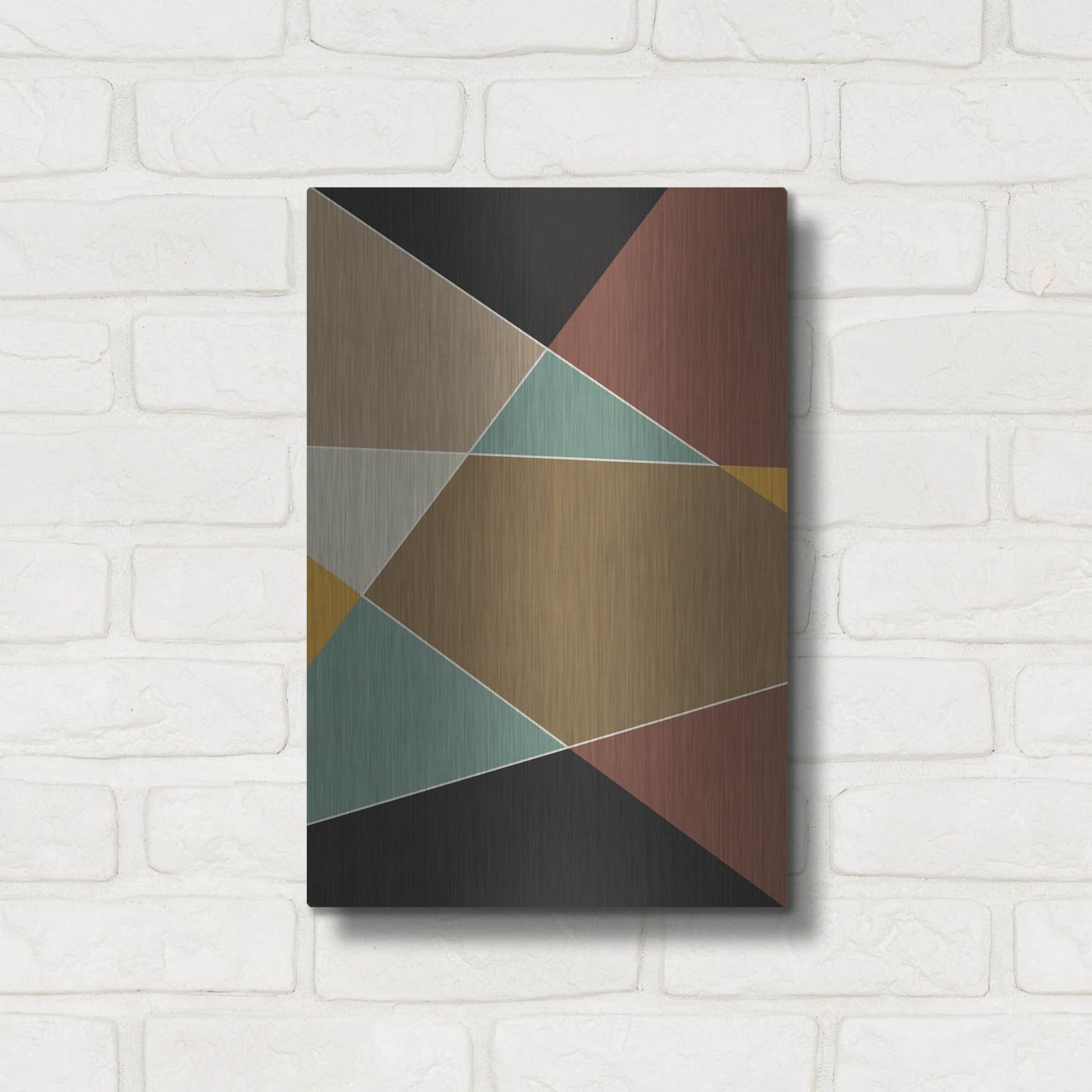 Luxe Metal Art 'Abstract Geometric 8' by Gary Williams, Metal Wall Art,12x16