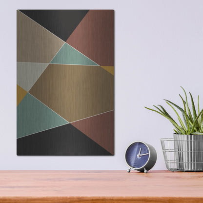 Luxe Metal Art 'Abstract Geometric 8' by Gary Williams, Metal Wall Art,12x16