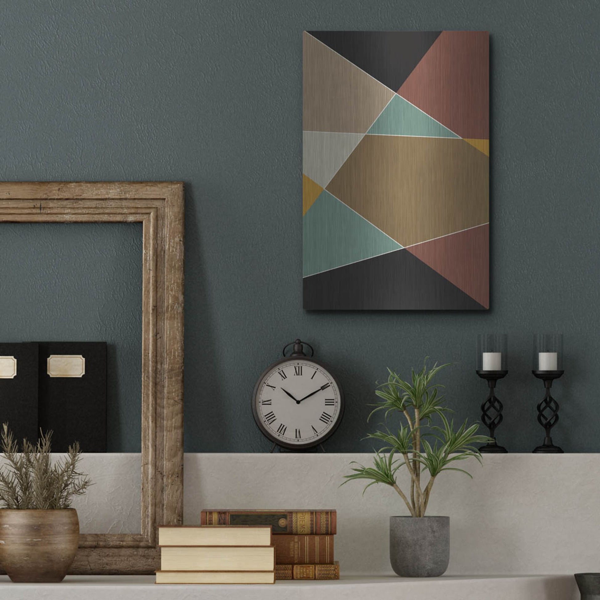 Luxe Metal Art 'Abstract Geometric 8' by Gary Williams, Metal Wall Art,12x16