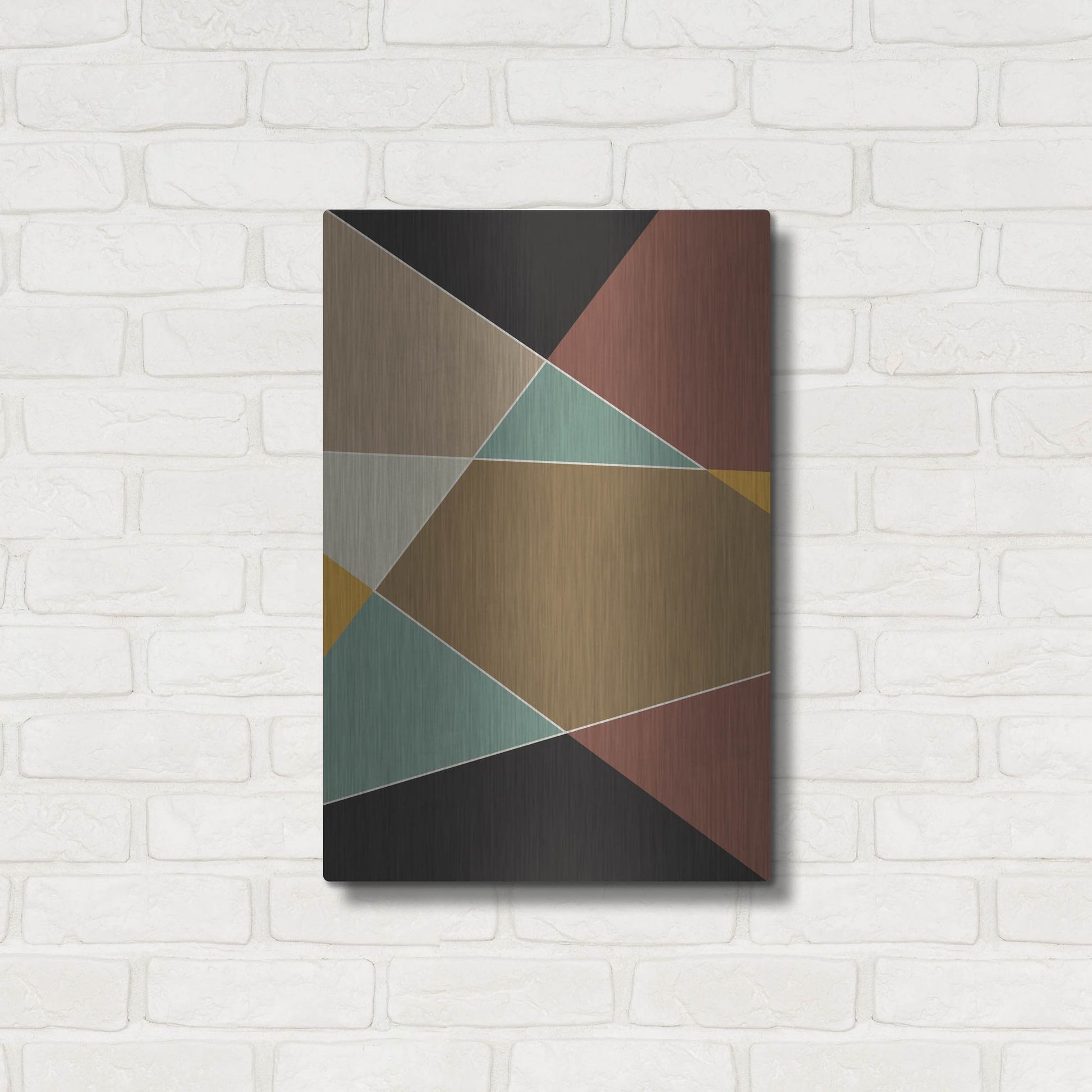 Luxe Metal Art 'Abstract Geometric 8' by Gary Williams, Metal Wall Art,16x24