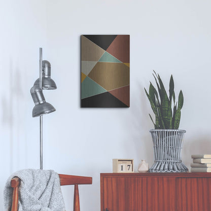 Luxe Metal Art 'Abstract Geometric 8' by Gary Williams, Metal Wall Art,16x24