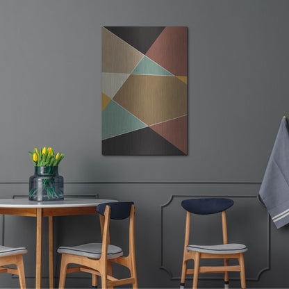 Luxe Metal Art 'Abstract Geometric 8' by Gary Williams, Metal Wall Art,24x36