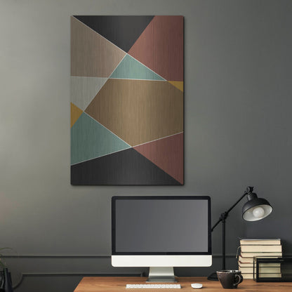 Luxe Metal Art 'Abstract Geometric 8' by Gary Williams, Metal Wall Art,24x36