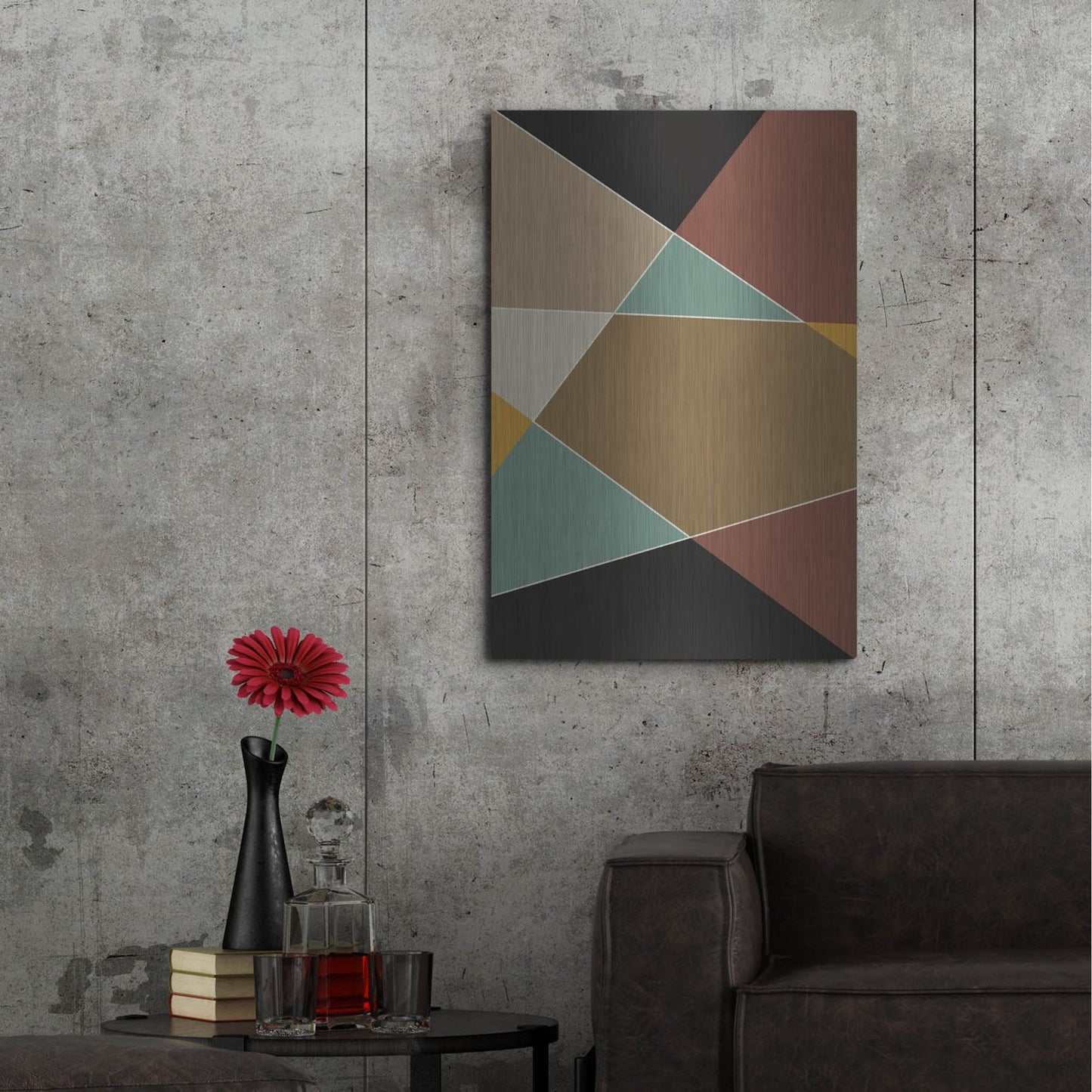 Luxe Metal Art 'Abstract Geometric 8' by Gary Williams, Metal Wall Art,24x36