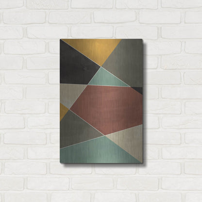 Luxe Metal Art 'Abstract Geometric 9' by Gary Williams, Metal Wall Art,16x24