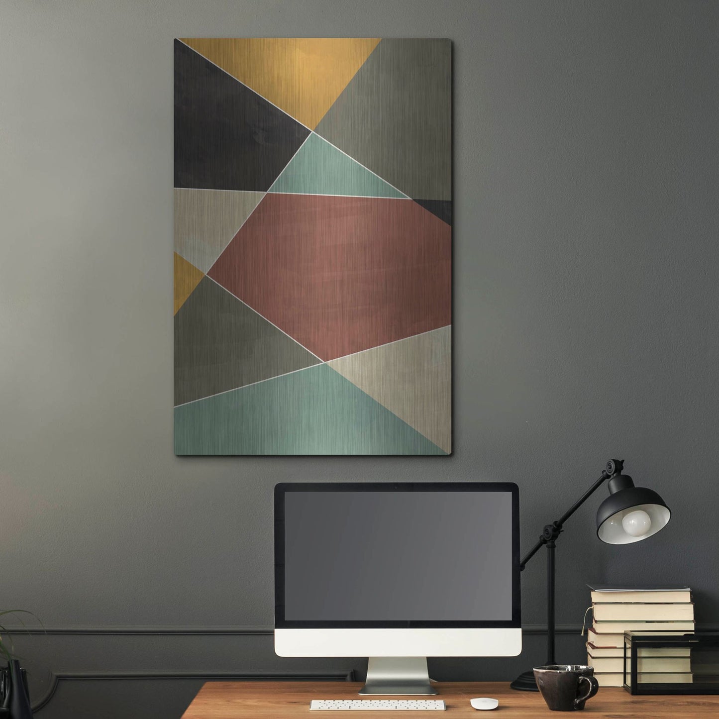 Luxe Metal Art 'Abstract Geometric 9' by Gary Williams, Metal Wall Art,24x36