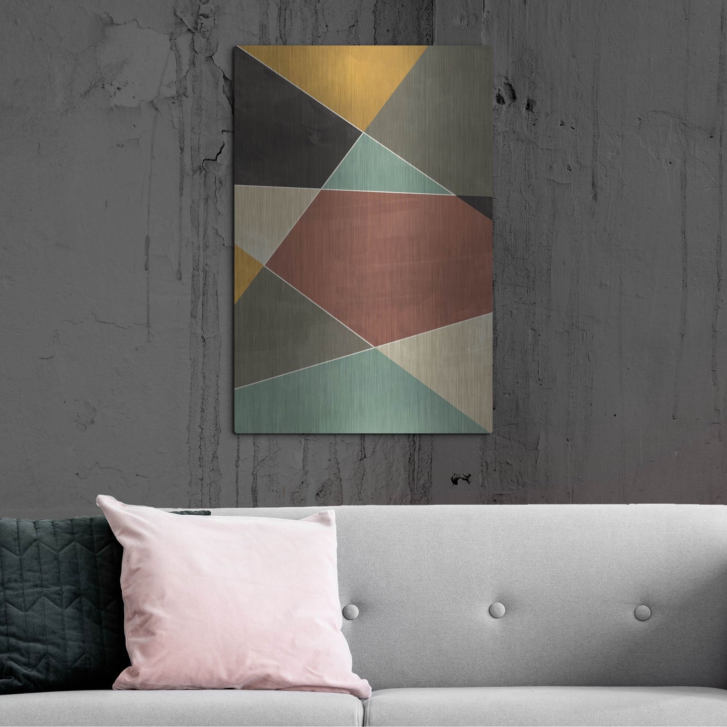 Luxe Metal Art 'Abstract Geometric 9' by Gary Williams, Metal Wall Art,24x36