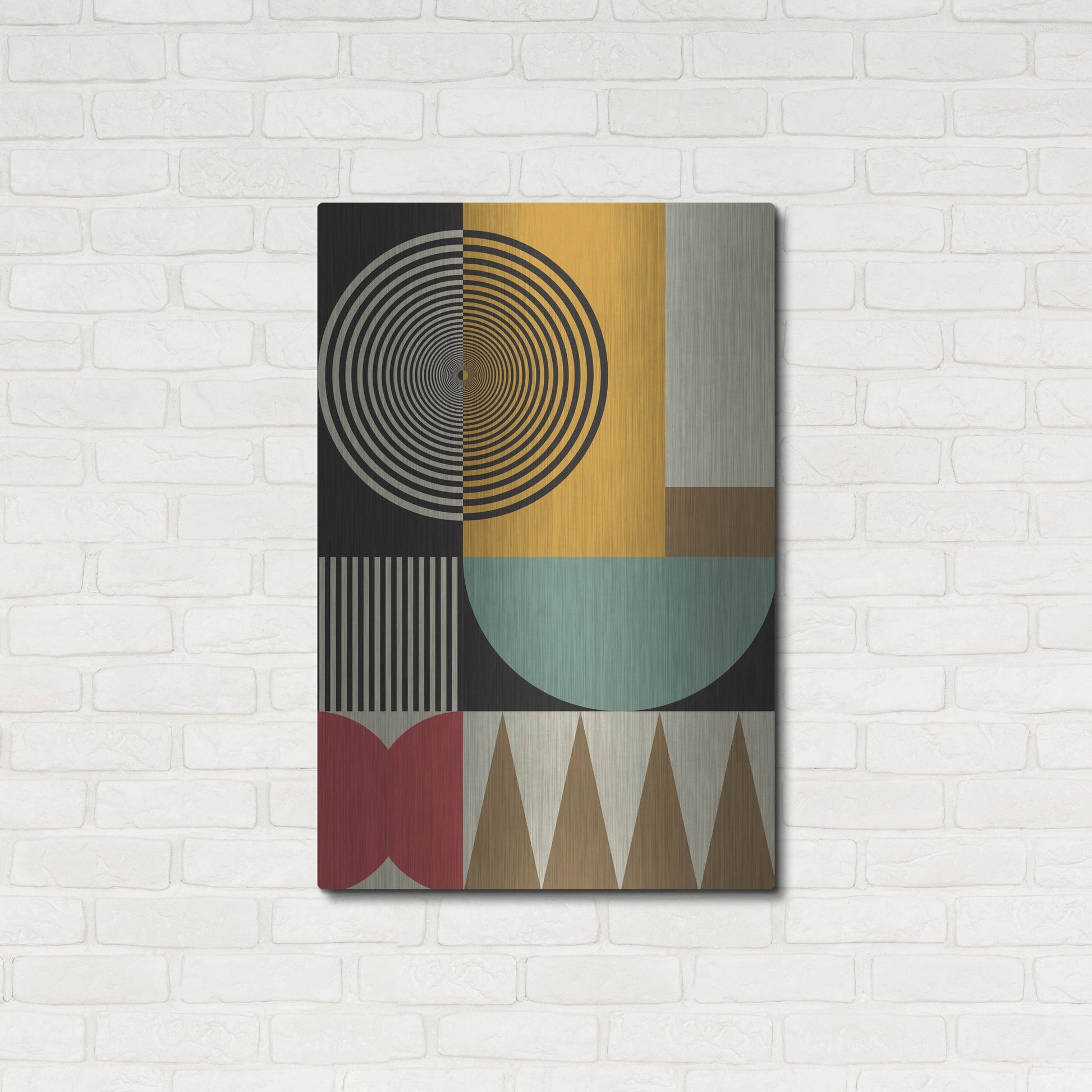 Luxe Metal Art 'Abstract Geometric 12' by Gary Williams, Metal Wall Art,24x36