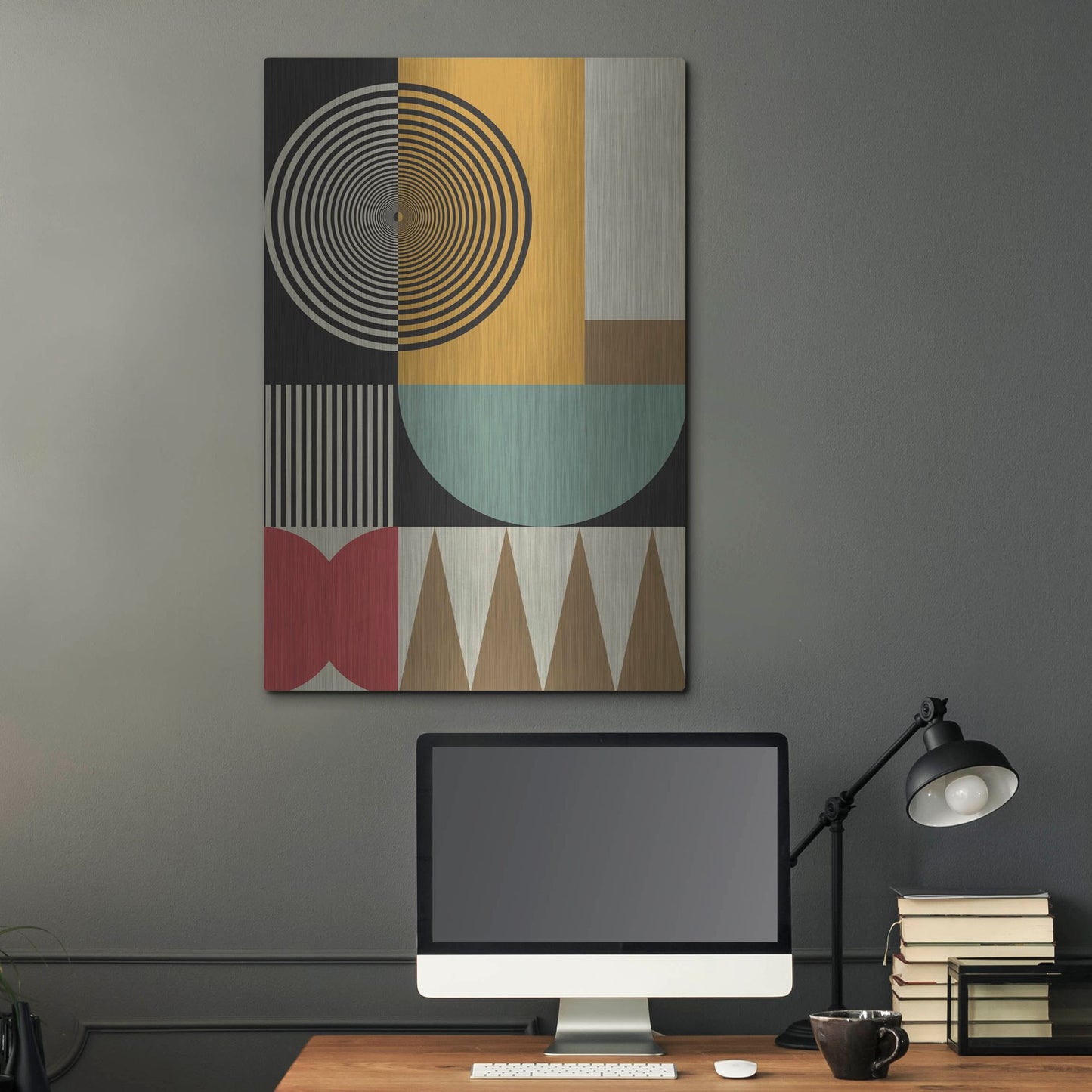 Luxe Metal Art 'Abstract Geometric 12' by Gary Williams, Metal Wall Art,24x36