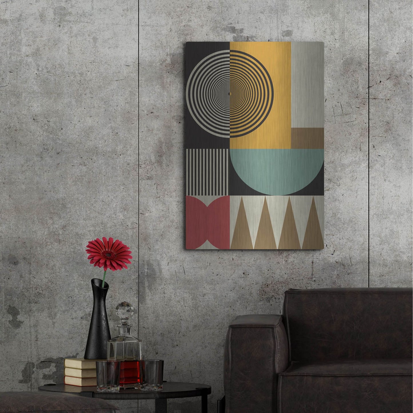 Luxe Metal Art 'Abstract Geometric 12' by Gary Williams, Metal Wall Art,24x36