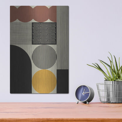 Luxe Metal Art 'Abstract Geometric 14' by Gary Williams, Metal Wall Art,12x16